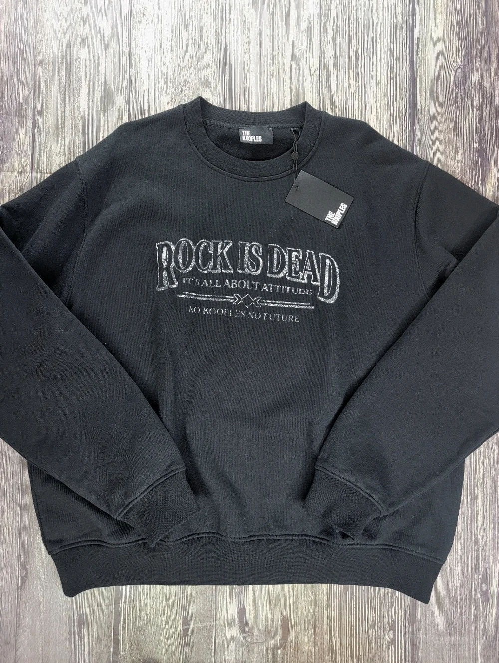 The Kooples NWT-Rock is Dead Crew Neck Pullover Graphic Sweatshirt